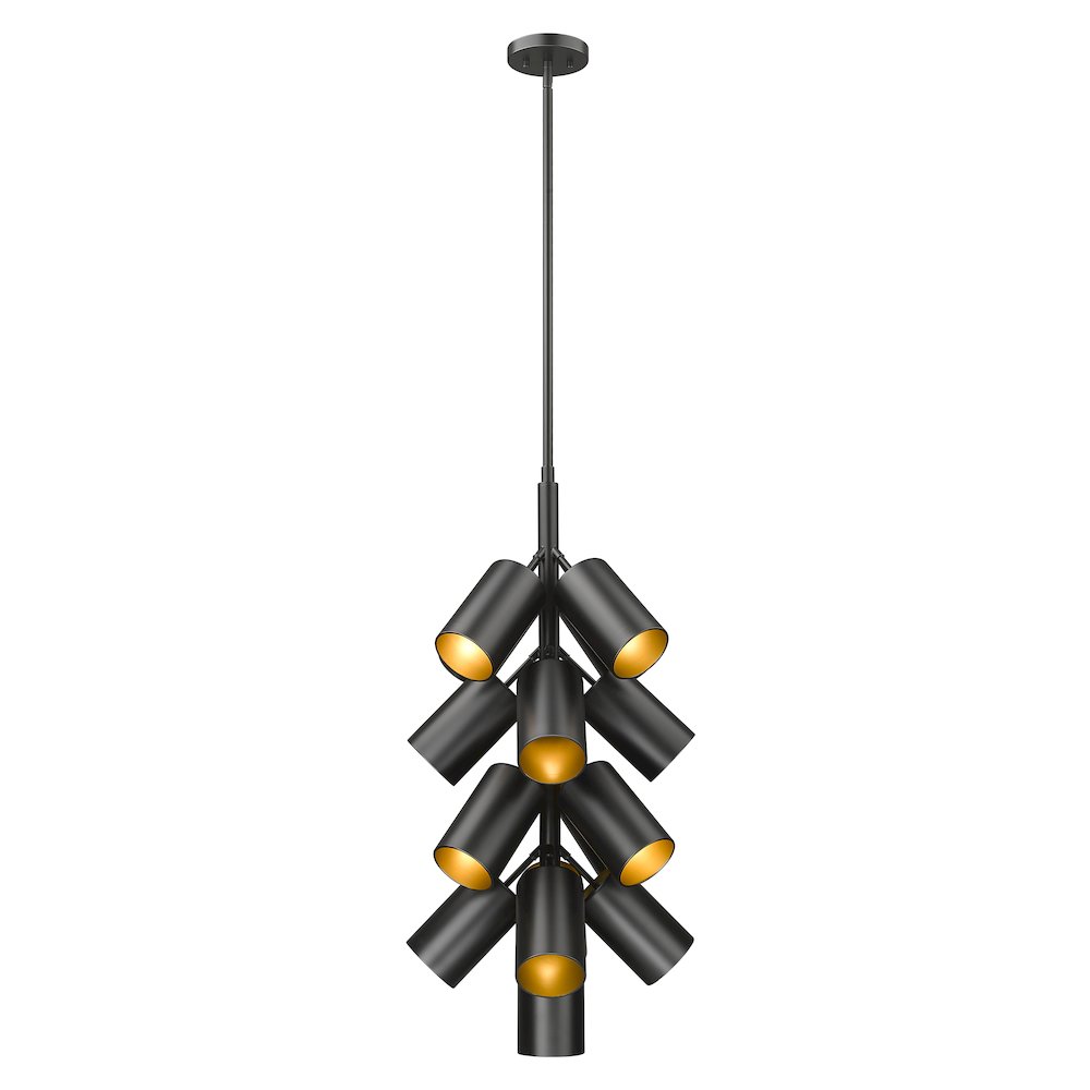 Lumina 17 Light Matte Black Chandelier. Picture 4