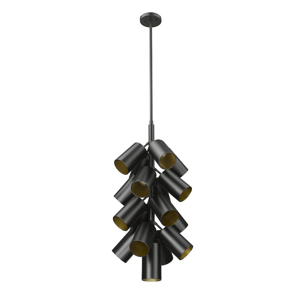 Lumina 17 Light Matte Black Chandelier. Picture 7