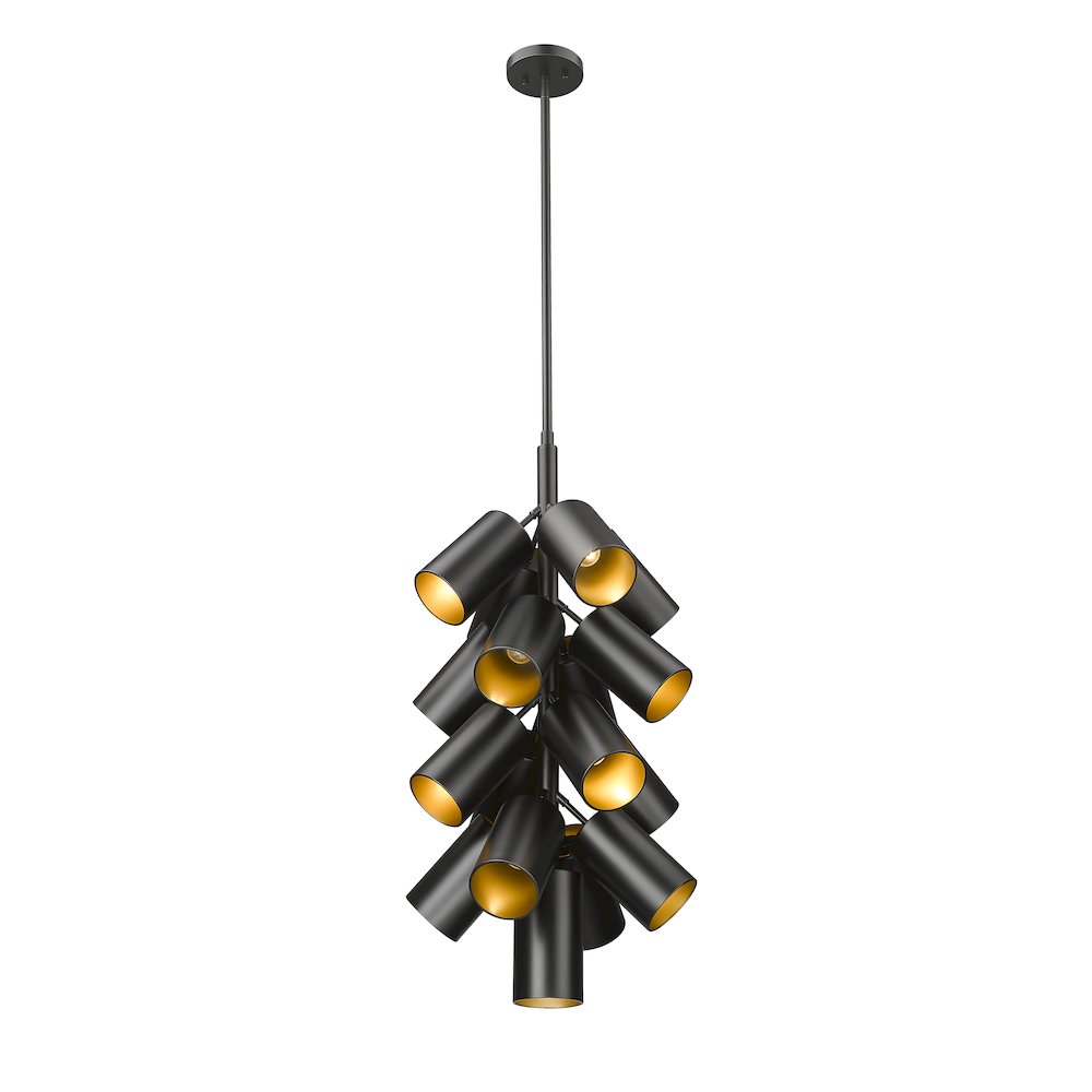 Lumina 17 Light Matte Black Chandelier. Picture 5