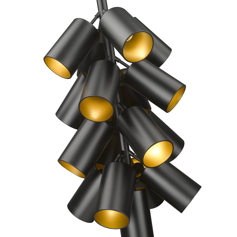 Lumina 17 Light Matte Black Chandelier. Picture 6