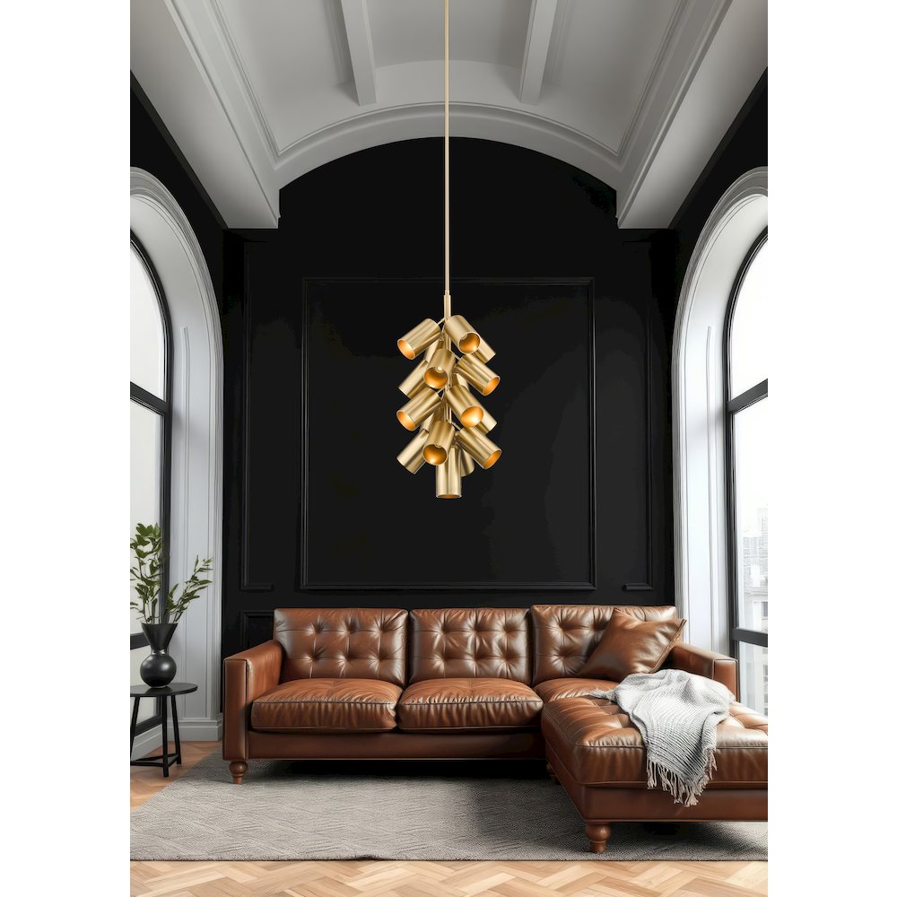 Lumina 17 Light Modern Gold Chandelier. Picture 3