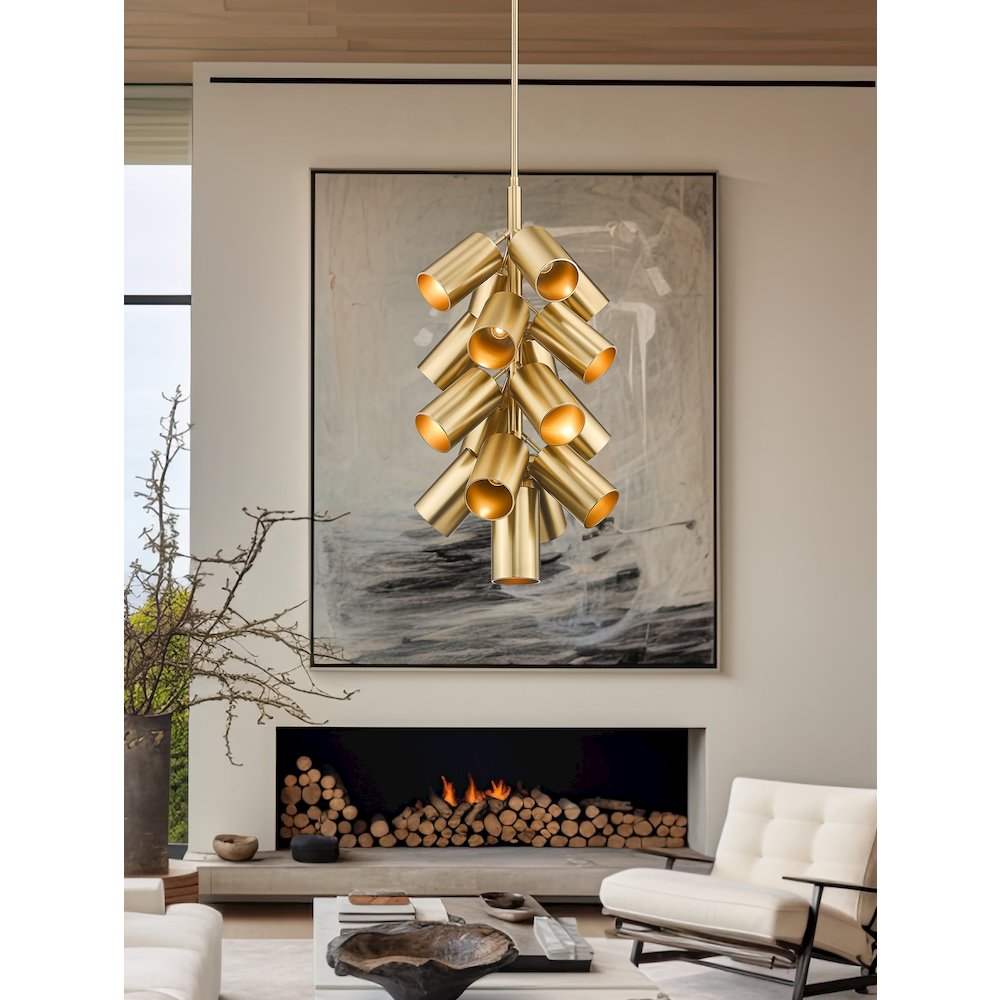 Lumina 17 Light Modern Gold Chandelier. Picture 2