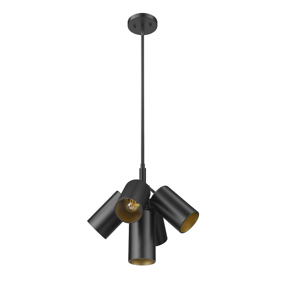 Lumina 5 Light Matte Black Chandelier. Picture 7
