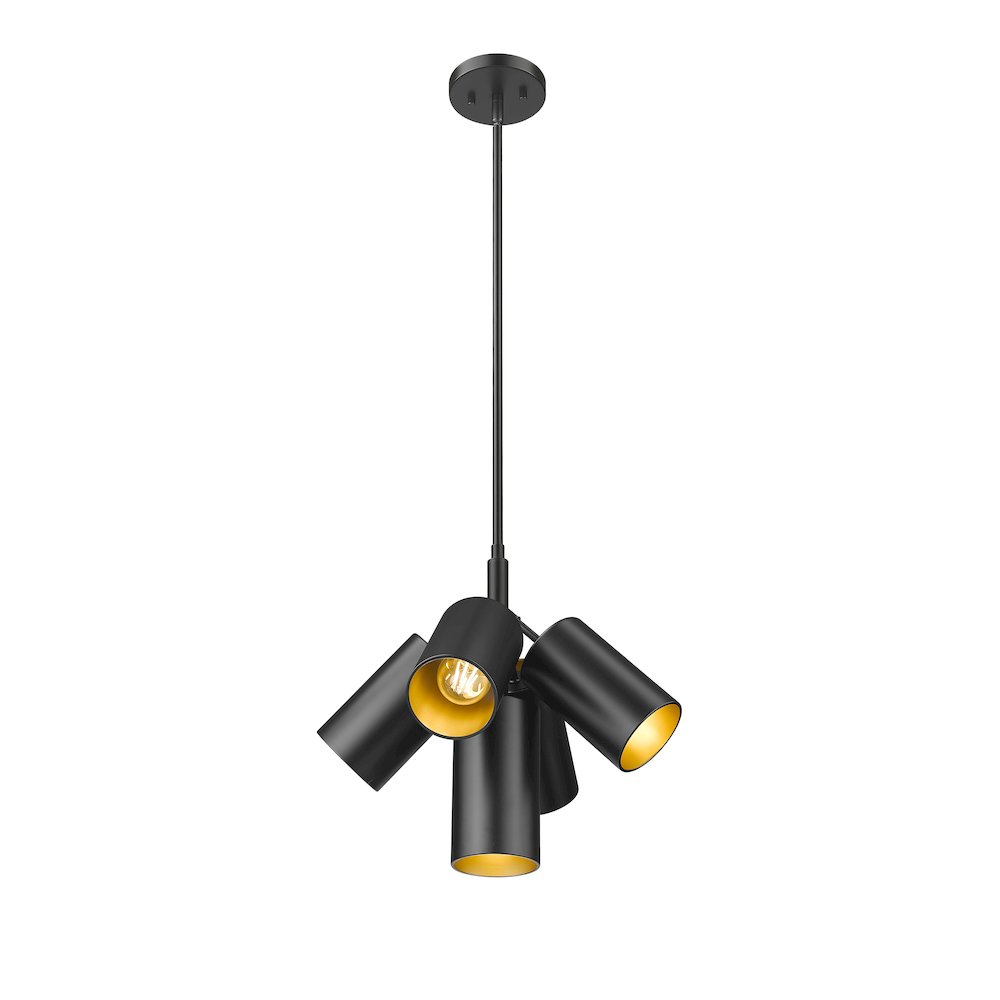 Lumina 5 Light Matte Black Chandelier. Picture 5