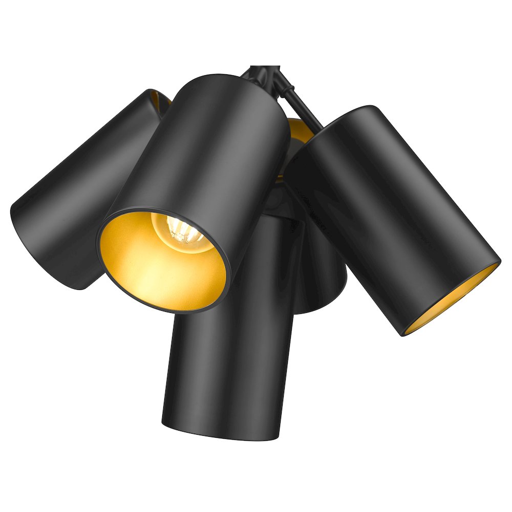 Lumina 5 Light Matte Black Chandelier. Picture 6
