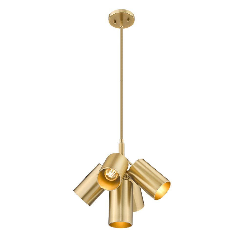 Lumina 5 Light Modern Gold Chandelier. Picture 5