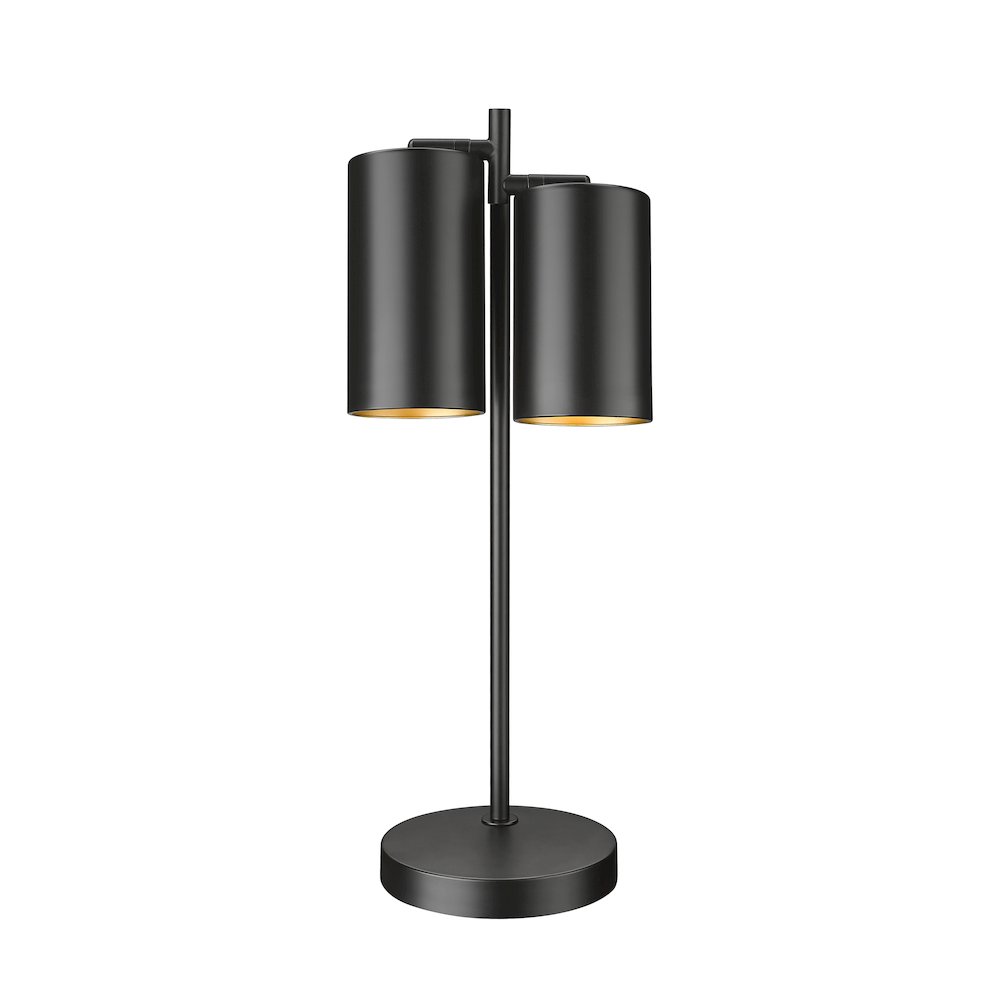Lumina 2 Light Matte Black Table Lamp. Picture 4