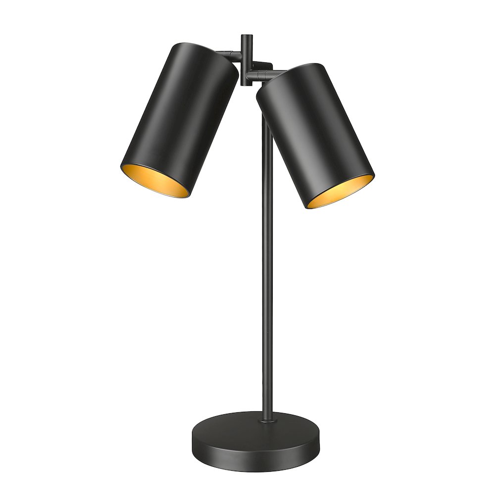 Lumina 2 Light Matte Black Table Lamp. Picture 1