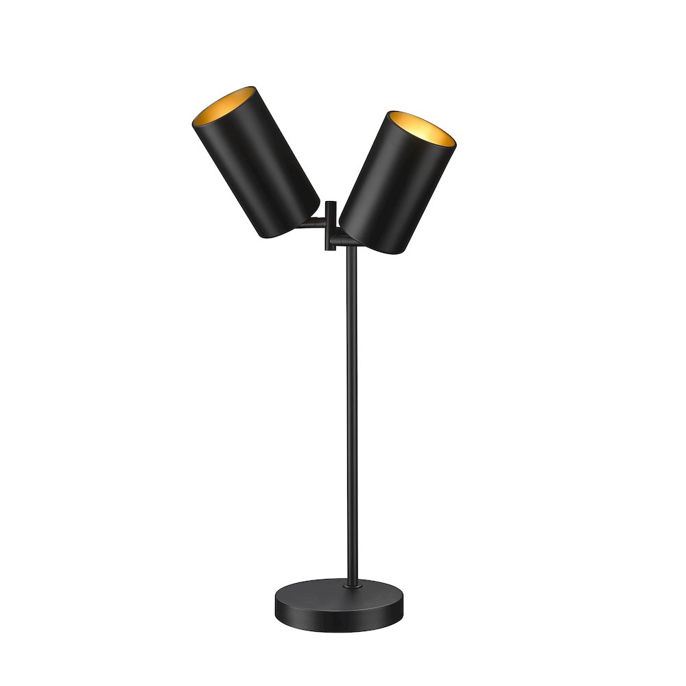 Lumina 2 Light Matte Black Table Lamp. Picture 5