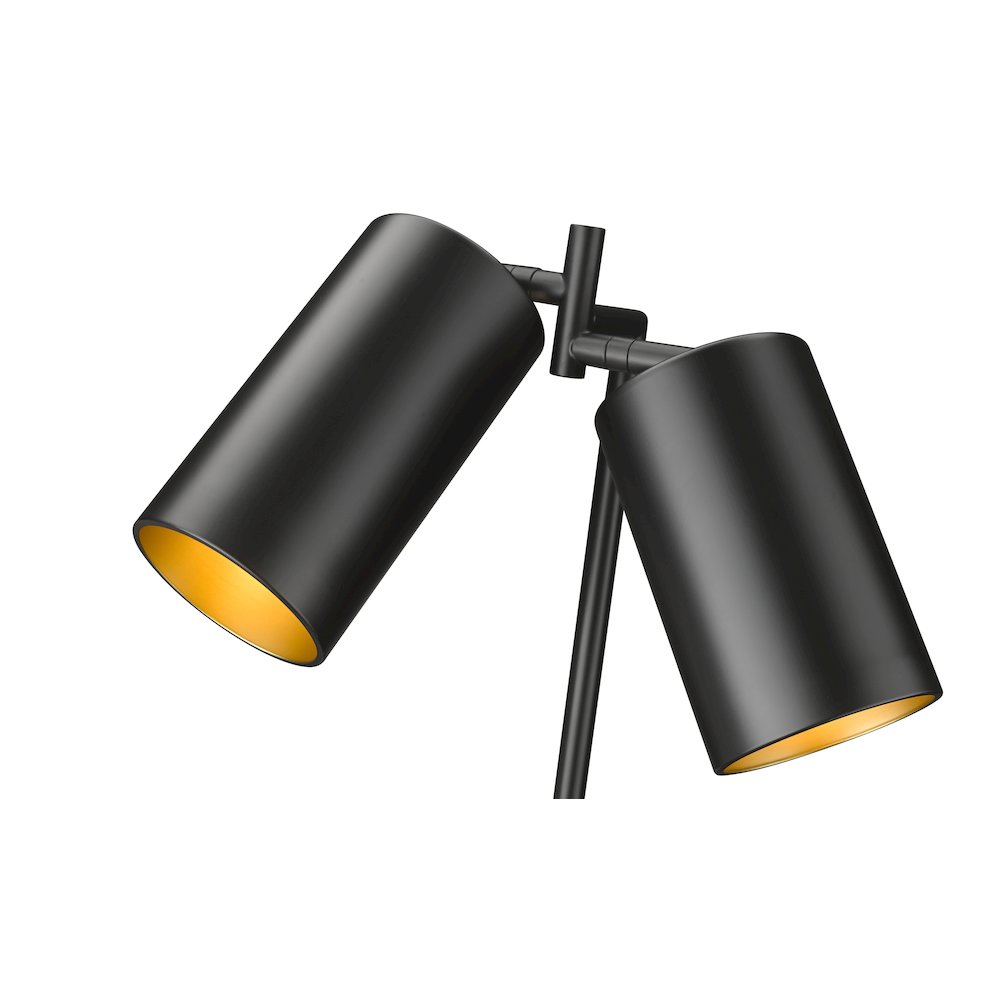Lumina 2 Light Matte Black Table Lamp. Picture 6