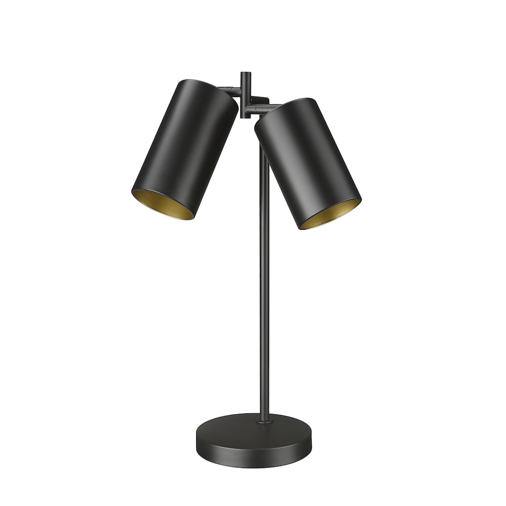 Lumina 2 Light Matte Black Table Lamp. Picture 7