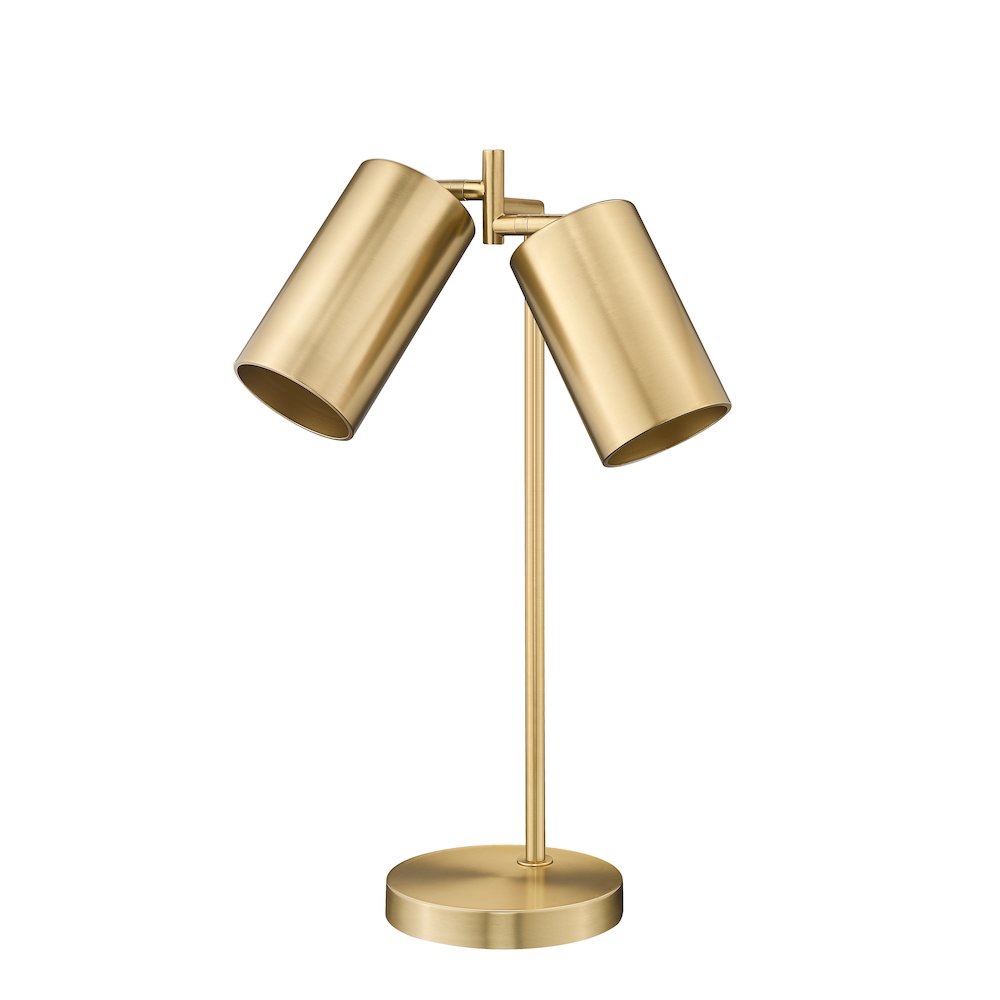 Lumina 2 Light Modern Gold Table Lamp. Picture 7