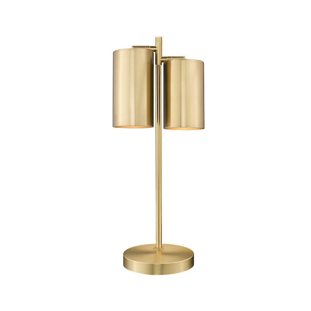 Lumina 2 Light Modern Gold Table Lamp. Picture 4