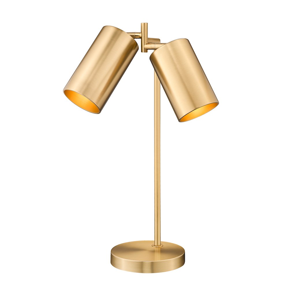 Lumina 2 Light Modern Gold Table Lamp. Picture 1