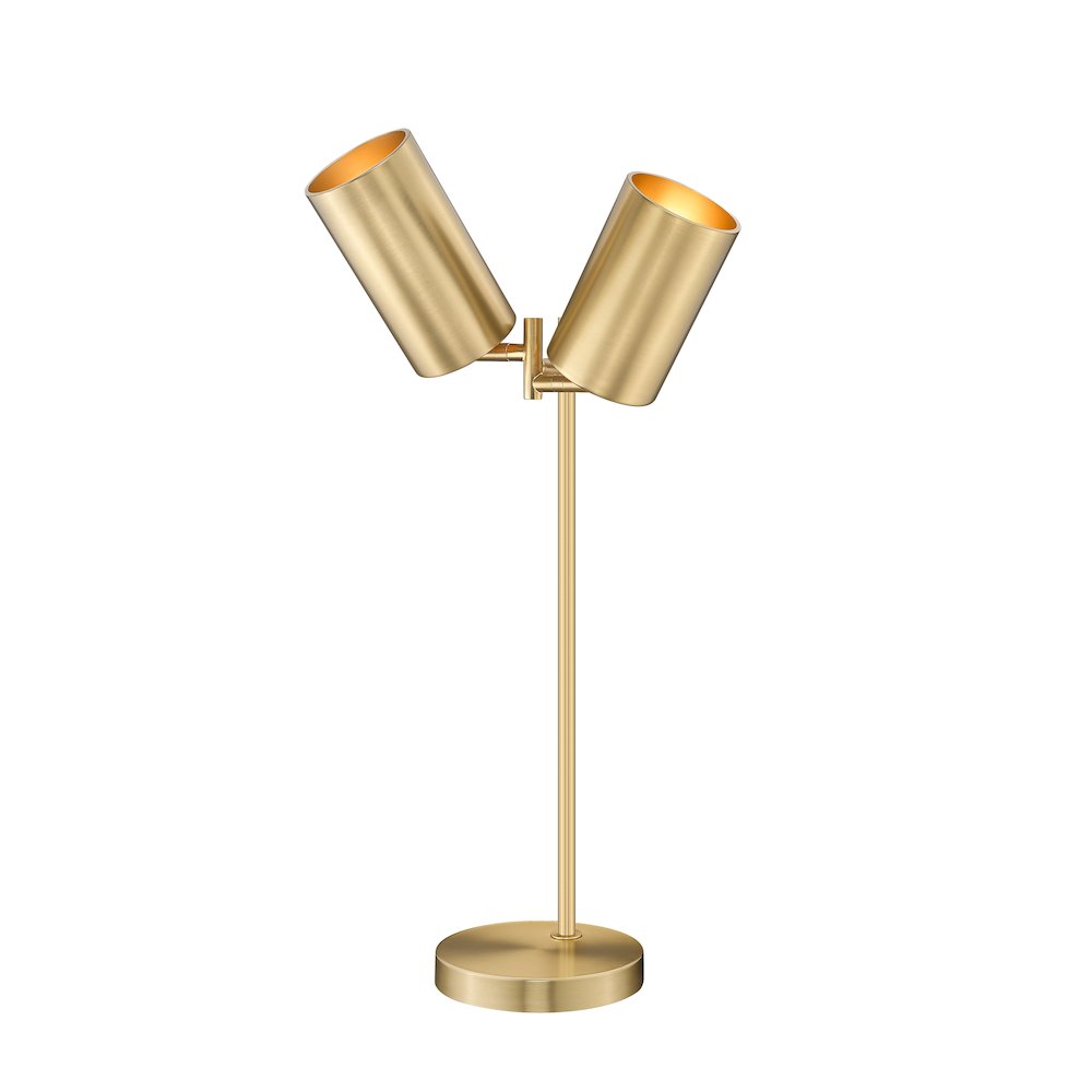 Lumina 2 Light Modern Gold Table Lamp. Picture 5
