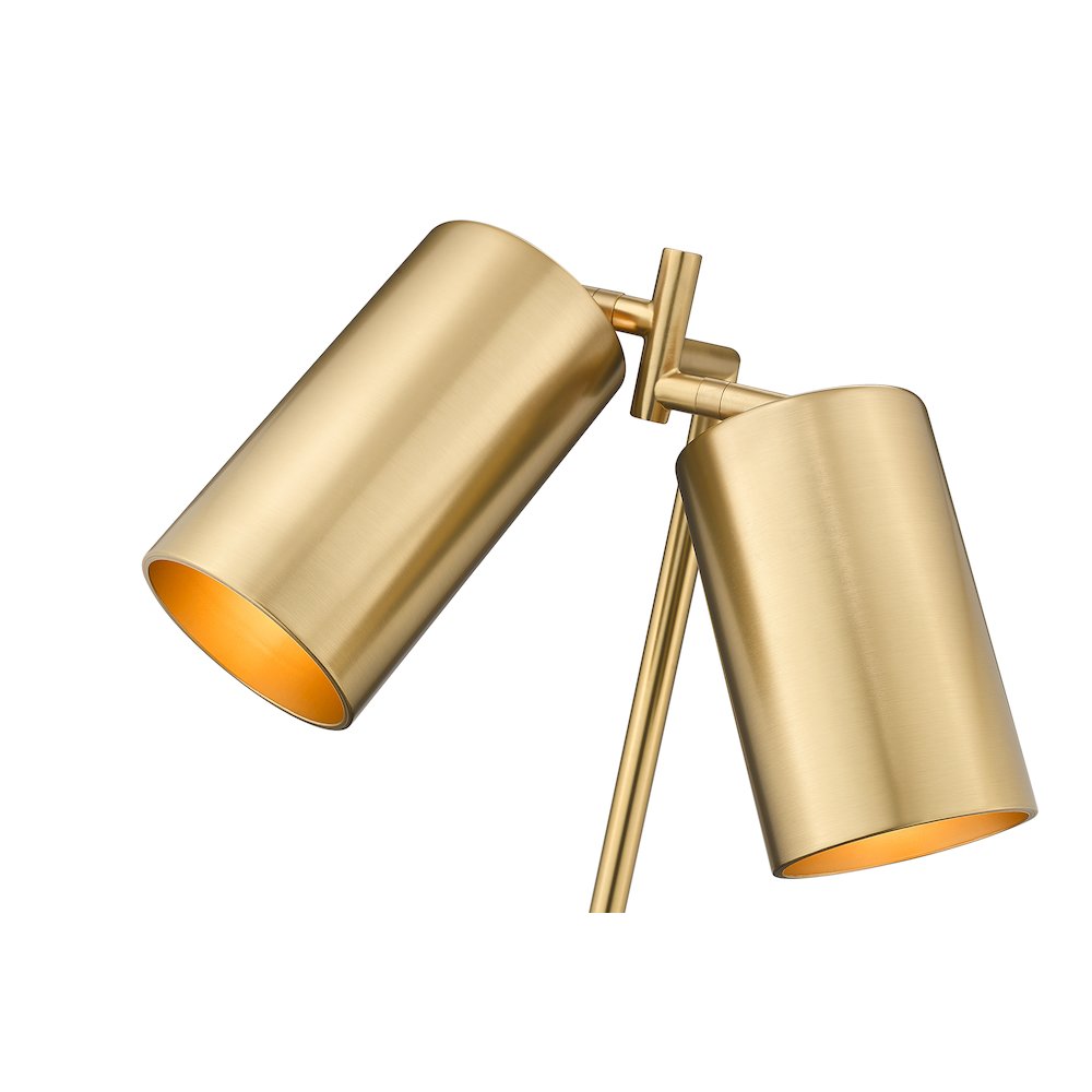 Lumina 2 Light Modern Gold Table Lamp. Picture 6