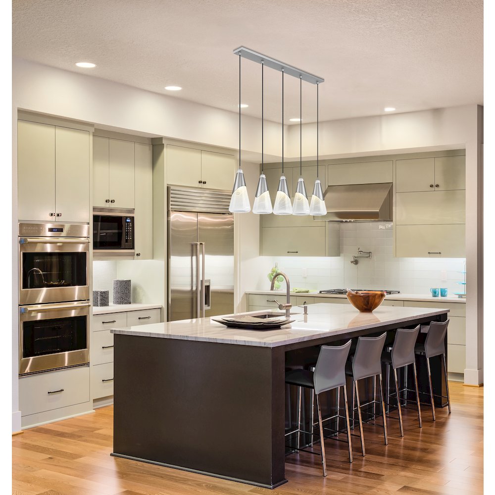 Z-Lite Aimie 5 Light Linear Chandelier, Brushed Nickel. Picture 7