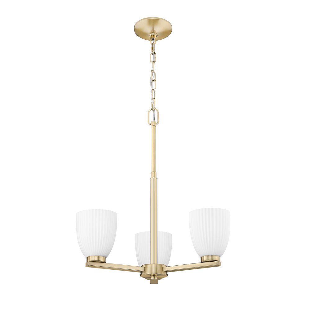 Z-Lite Naya 3 Light Chandelier in Modern Gold color, Steel frame. Picture 5
