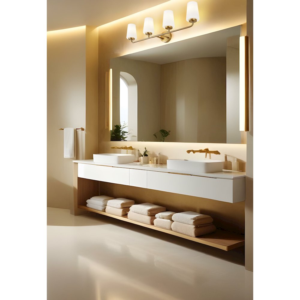 Z-Lite Montford 4 Light Vanity in Modern Gold color, Steel frame. Picture 7