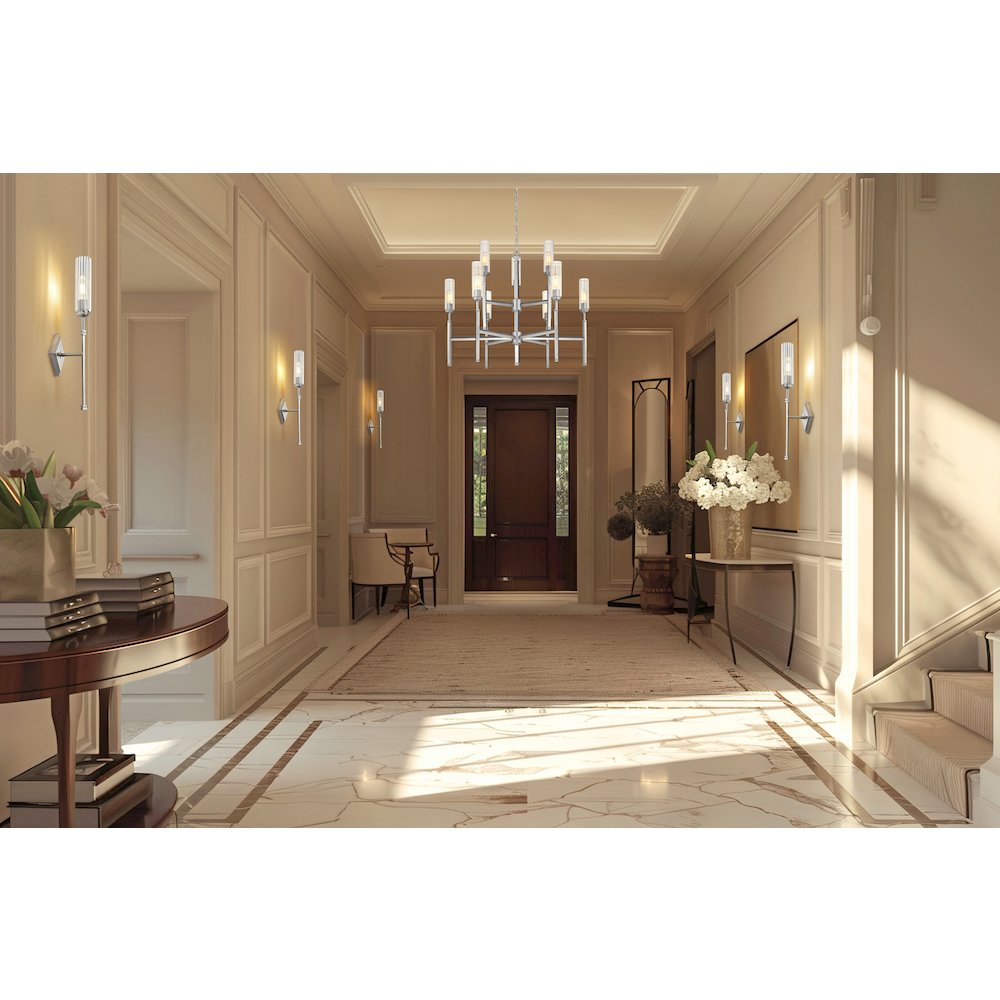 Z-Lite 9 Light Chandelier, Brushed Nickel. Picture 6