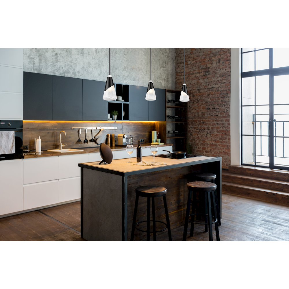 Z-Lite Aimie 1 Light Pendant, Matte Black. Picture 6