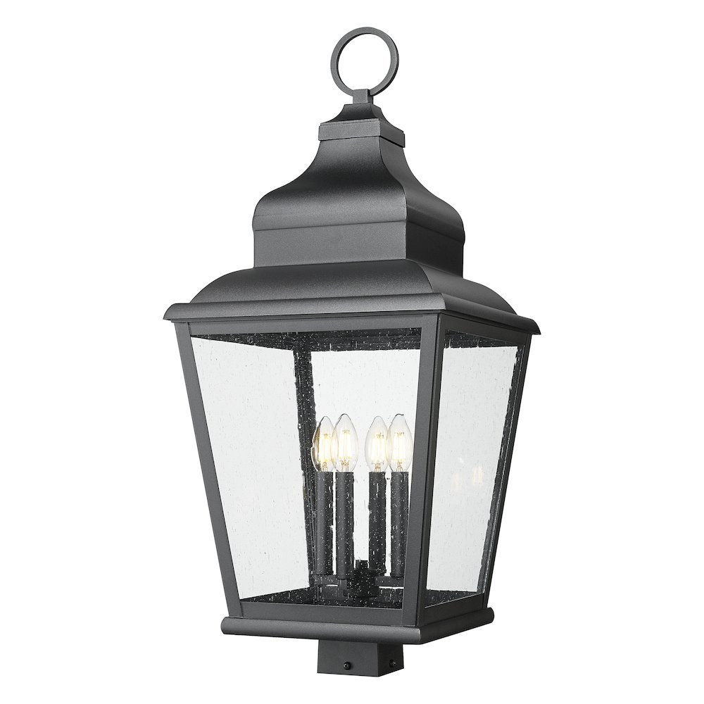 Z-Lite 4 Light Outdoor Post Mount Fixture, Sand Black. Picture 1