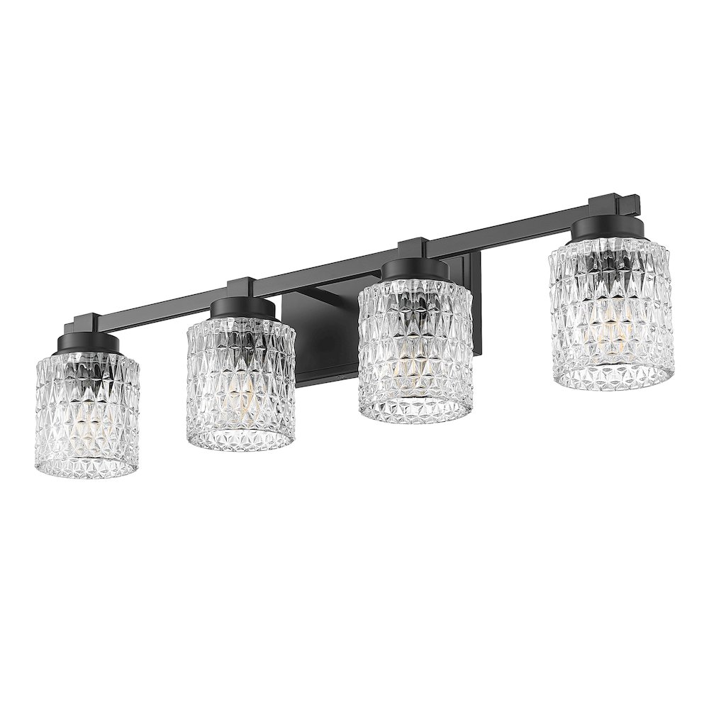Z-Lite 4 Light Vanity, Matte Black. Picture 7