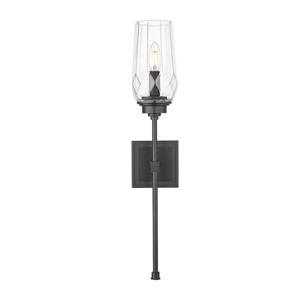 Z-Lite 1 Light Wall Sconce, Matte Black. Picture 2