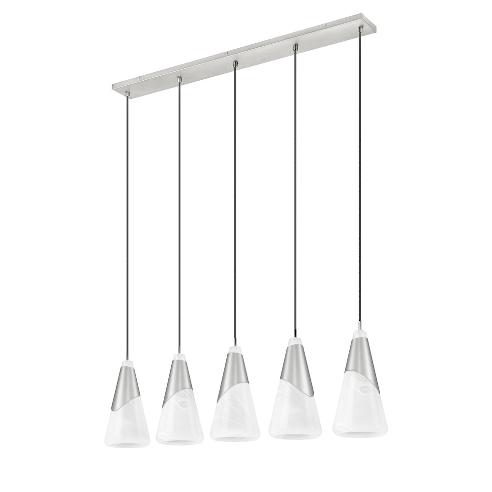 Z-Lite Aimie 5 Light Linear Chandelier, Brushed Nickel. Picture 5