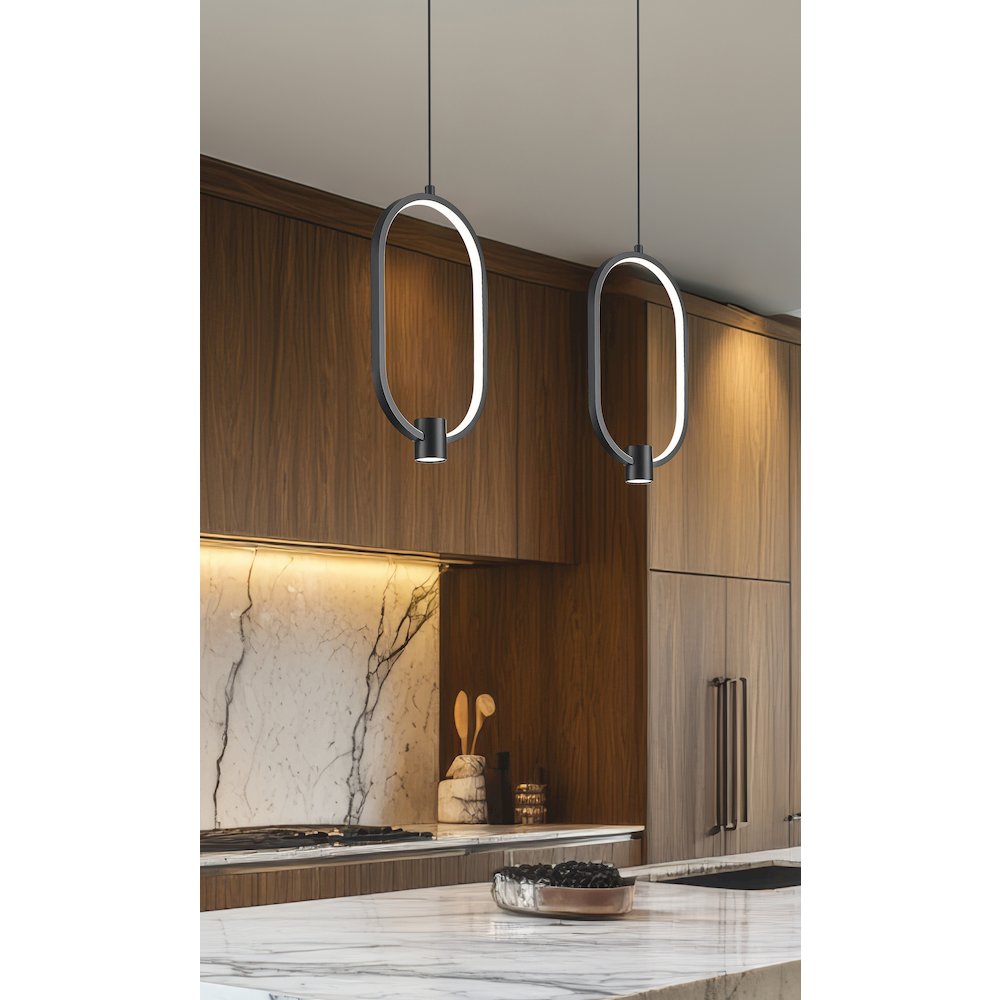 Z-Lite 1 Light Pendant, Matte Black. Picture 6