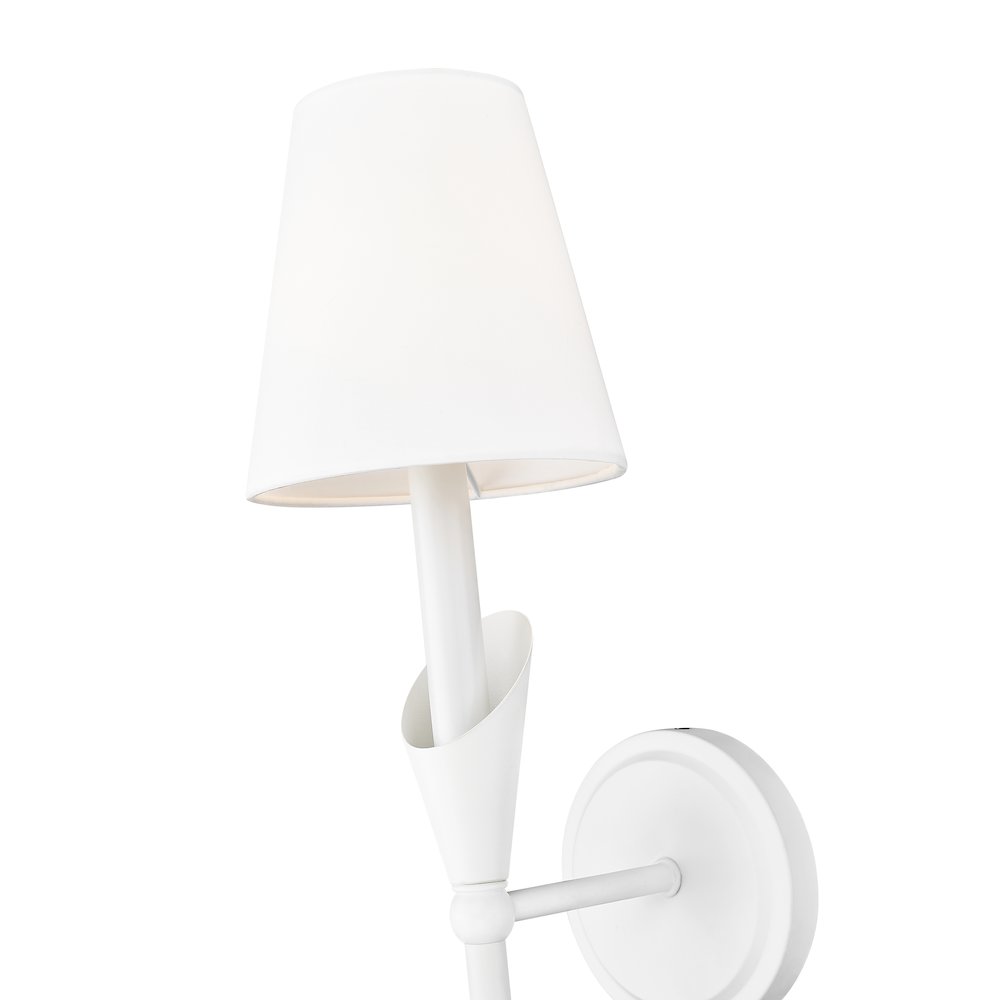 Z-Lite Claudelle 1 Light Wall Sconce in Textured White color, Steel frame. Picture 4