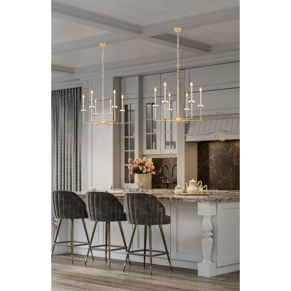 Z-Lite 6 Light Chandelier, Mordern Gold. Picture 6