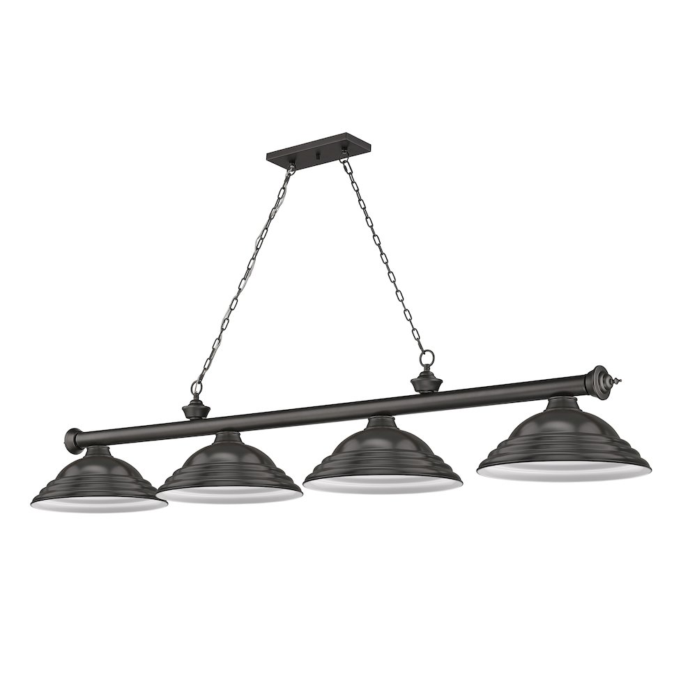 Z-Lite Cordon 4 Light Billiard, Steel Frame, Bronze Shade Color. Picture 5