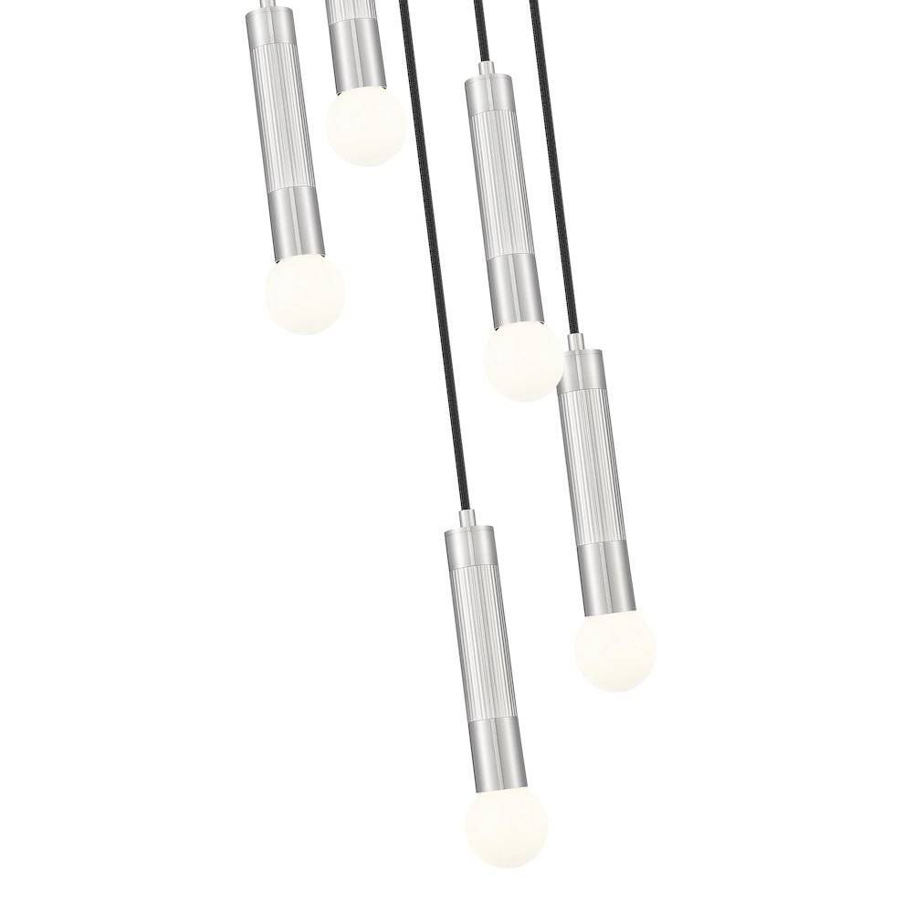 Z-Lite Stari 5 Light Chandelier in Brushed Nickel color, Steel frame. Picture 4