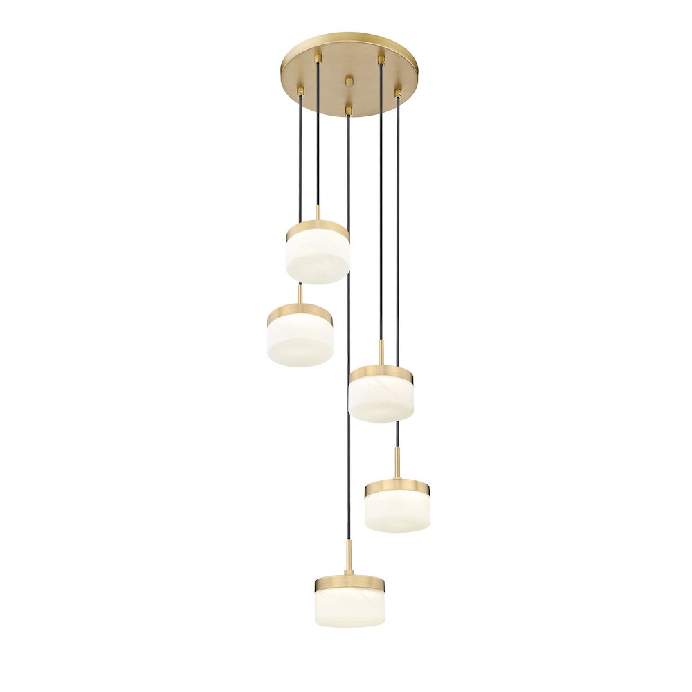 Z-Lite 5 Light Chandelier, Modern Gold. Picture 3