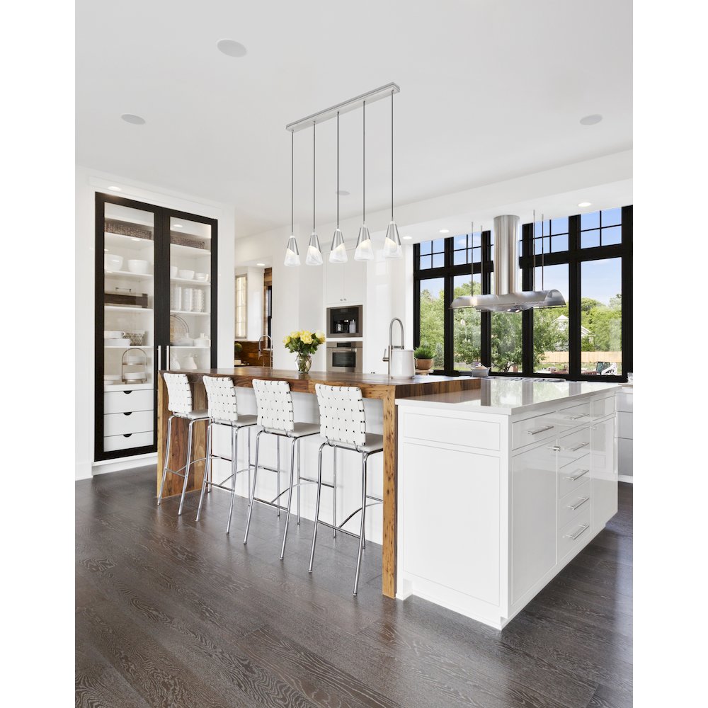 Z-Lite Aimie 5 Light Linear Chandelier, Brushed Nickel. Picture 6
