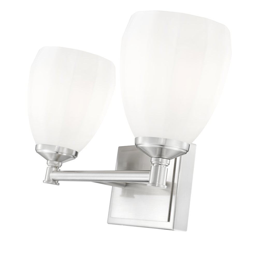 Z-Lite Oren 2 Light Vanity in Brushed Nickel color, Steel frame. Picture 4