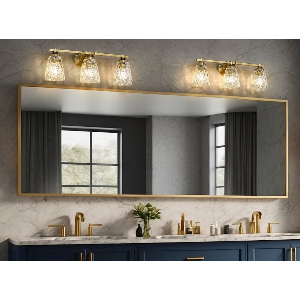 Z-Lite 3 Light Vanity, Modern Gold. Picture 6