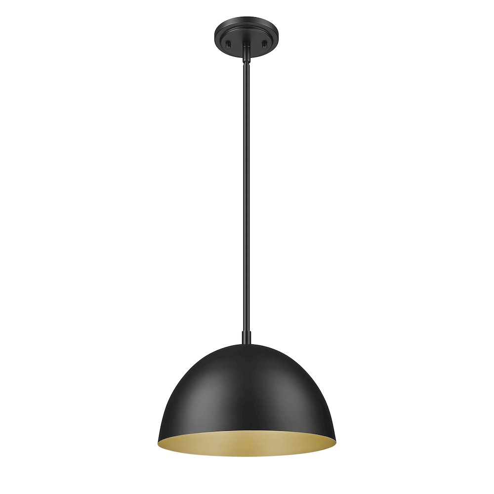 Z-Lite 1 Light Pendant, Matte Black. Picture 7