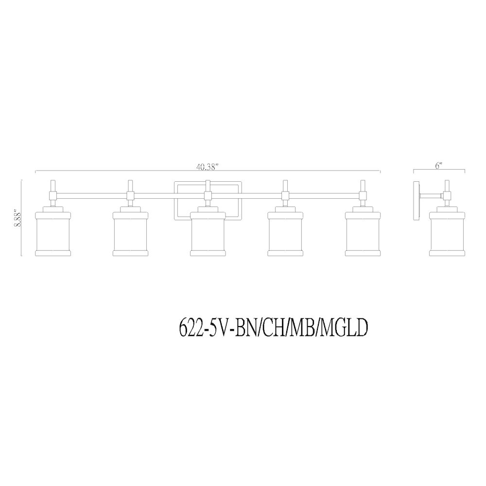 Z-Lite 5 Light Vanity. Picture 8