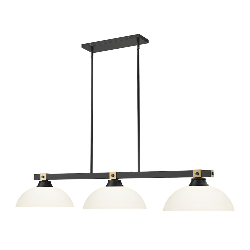 Z-Lite Bronte 3 Light Billiard, Steel Frame, Matte Opal Shade Color. Picture 3