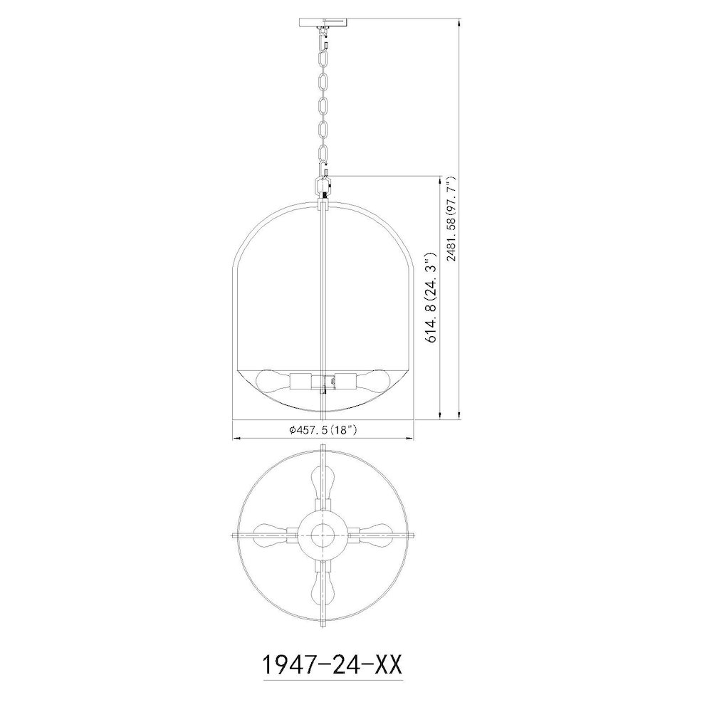 Z-Lite 4 Light Pendant. Picture 8