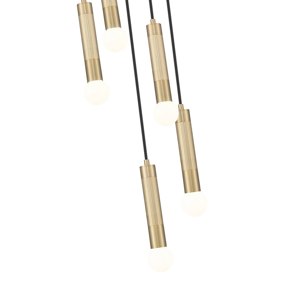 Z-Lite Stari 5 Light Chandelier in Modern Gold color, Steel frame. Picture 4
