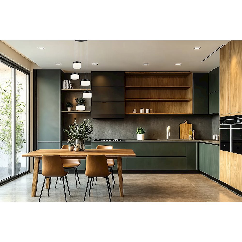 Z-Lite 5 Light Chandelier, Matte Black. Picture 5