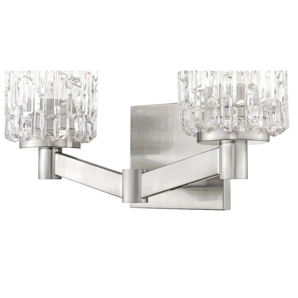 Z-Lite Aubrey 2 Light Vanity in Brushed Nickel Frame Finish. Picture 4