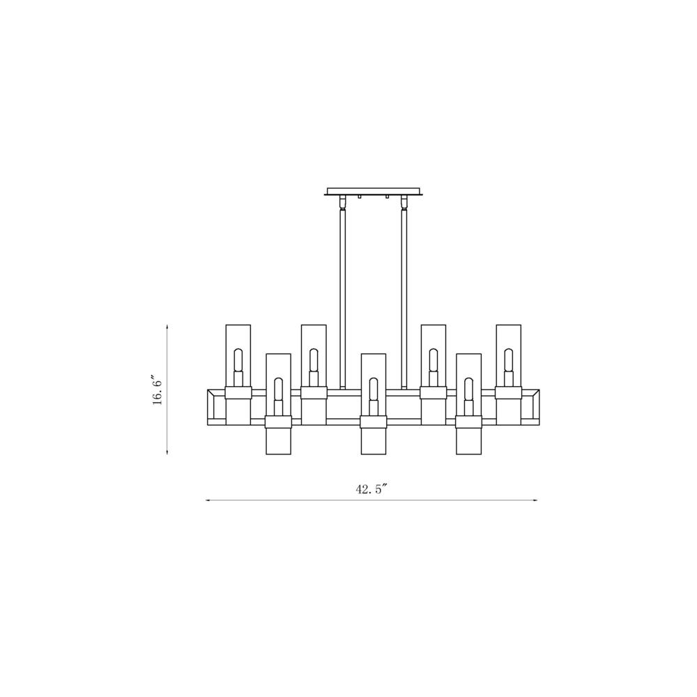 10 Light Linear Chandelier. Picture 6