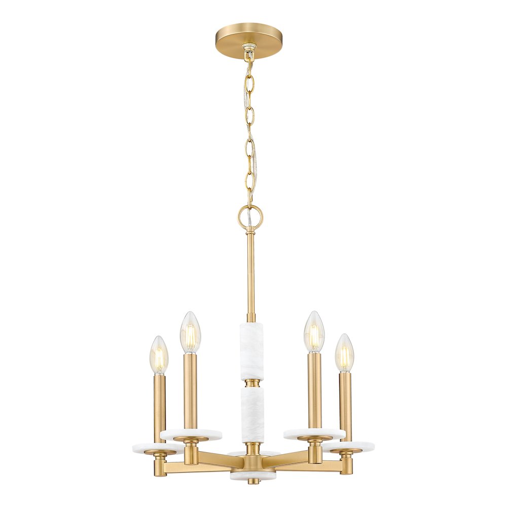 Z-Lite Kaden 5 Light Chandelier in Modern Gold color, Steel frame. Picture 1