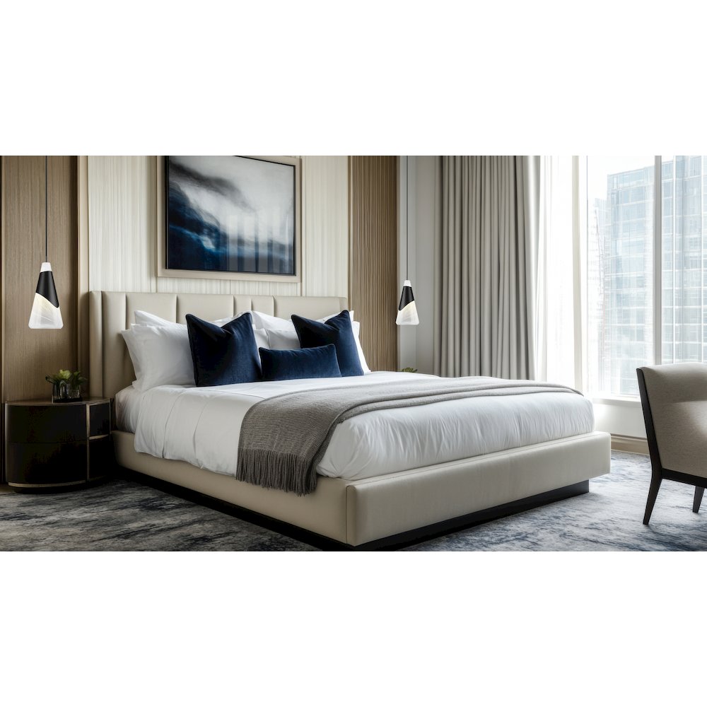 Z-Lite Aimie 1 Light Pendant, Matte Black. Picture 7