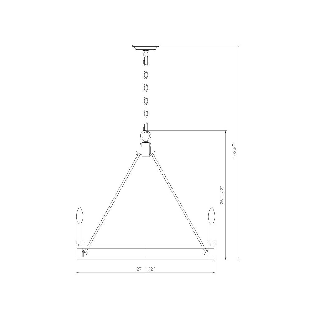 Z-Lite Dennison 6 Light Chandelier in Signature Brass color, Steel frame. Picture 7