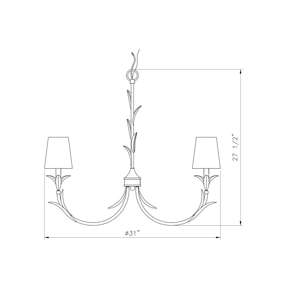 Z-Lite 6 Light Chandelier, Gold Leaf. Picture 8